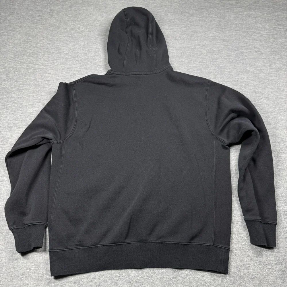 Nike Hoodie Mens Medium Black Club Fleece Pullover Sweatshirt Logo Swoosh Casual